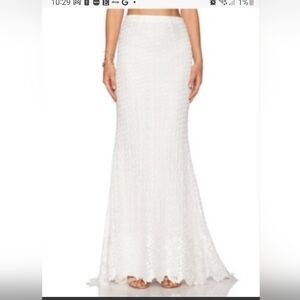 NWT Alice + Olivia Roth Trumpet White Lace Skirt Size Small Retail $698